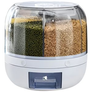 Olla De Comida Con Dispensador De Cereales Redondo Con Rotación De 360 Grados