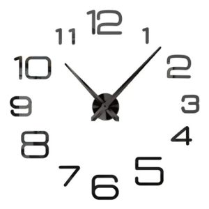 Reloj De Pared Sin Marco Grande 3d 40 X 40 Cm Moderno Negro