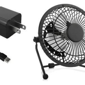 Mini Ventilador Escritorio 4 Pulgadas, Usb Y Corriente 110v Negro