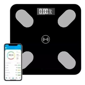 Pesa Balanza Inteligente Bluetooth Grasa Peso Corporal Color Negro 1.5v