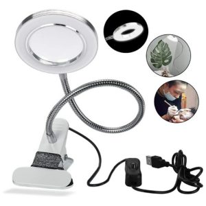 Lampara De Mesa Para Maquillaje Circular Ajustable  Blanco