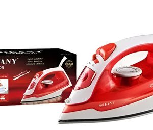 Plancha Para Ropa Sokany Roja Base De Ceramica A Vapor  Rojo