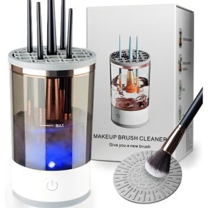 Limpiador De Brochas De Maquillaje Electrico, Limpiador De B Color Gris