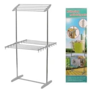 Tendedero De Ropa Plegable Multifuncional Movible Blanco