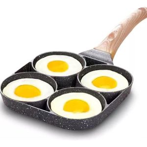 Sarten Antiadherente 4 Puestos Sarten Multifucional Huevos  Negro