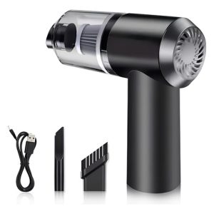 Aspiradora Inalambrica Recargable Mini-2 En 1, Para Carro Color Negro 110v