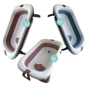 Tina Bañera Para Bebes Plegable Con Termometro Inteligente Azul Bañera Para Bebes Con Termometro