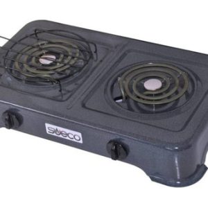 Estufa Cocineta Electrica De Sobremesa Sueco 2 Puestos Negro Moteado