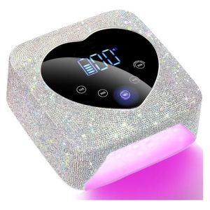 Lampara De Uñas Uv Led X20  Recargable Temporizador Lcd Diamantes
