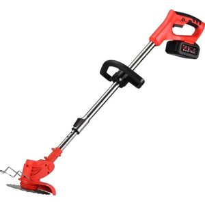 Cortadora De Cesped Podadora Pasto Inalámbrica 2 Baterias Rojo