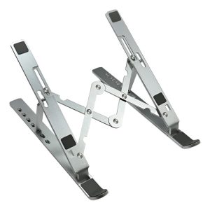 Base Soporte Metalico Para Portatil Laptop Ergonomica  Plateado