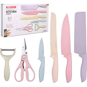 Set De Cuchillos Colores Pastel X6 Piezas Color Tonos Pasteles