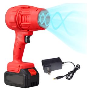 Sopladora Potente Jardin Secador Carro Recargable Bateria Rojo