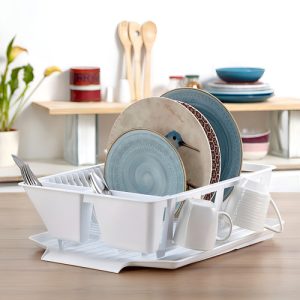 Seca Platos Escurridor Con Bandeja Plástico Vanyplas Color Blanco