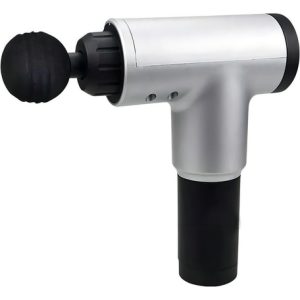Masajeador Muscular Fascial Gun Kh-320 Vibratorio 4 Cabeza Color Plateado/negro 220v Plateado/negro