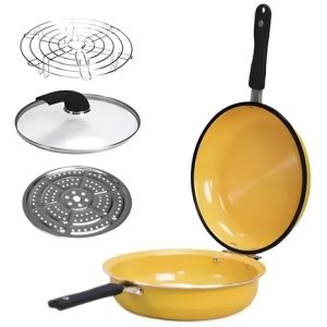 Sarten Doble Antiadherente Doubletta Parrilla Schaffhausen Color Amarillo