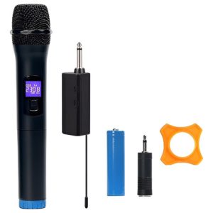 Microfono Inalambrico Con Receptor Recargable  Negro