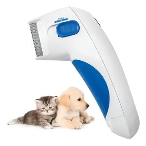 Peine Quita Pulgas Eléctrico Mascotas Cepillo Perros Y Gatos Color Blanco