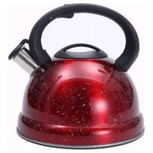 Tetera En Acero Inoxidable 3 Litros Con Silbato Hervidora Rojo