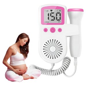 Monitor De Latidos Cardíacos Fetal Doppler Sonar Rosa Ultrasonido Portátil
