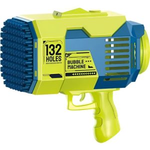 Pistola De Burbujas Burbujero 132 Agujeros Juegos Aire Libre Verde/azul