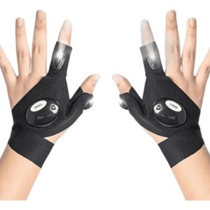 Guante Con Linterna Led Recargable Multiusos Negro Blanco