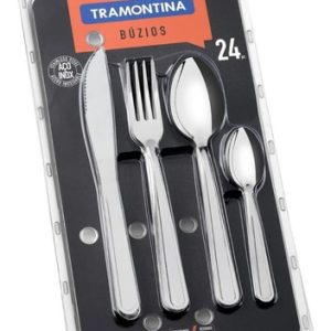 Juego De Cubiertos Tramontina 24 Piezas Acero Inoxidable Buzios Plateado