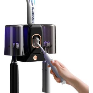 Soporte Para Cepillo De Dientes Dispensador De Crema Dental Negro