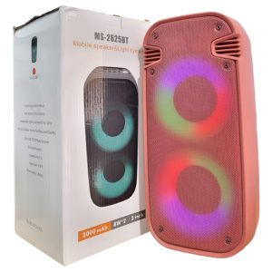 Parlante Portatil Inalambrico Recargable Usb Radio Ms-2625 Rosa