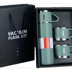 Set Termos De Agua Caliente Vasos Termicos Cafe + 3 Tazas Color Verde