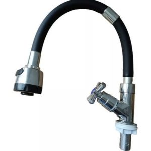 Llave Flexible Grifo De Lavaplatos Encauchada Graduable Agua Negro