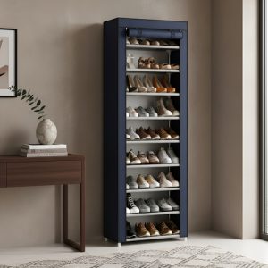 Zapatero De Closet Hmj 9 Niveles Azul Para 27 Pares Marco Metálico