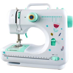 Máquina Coser Portatil Domestica Multifuncional Fhsm-505g Blanco