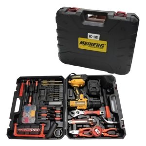 Kit De Herramientas Taladro Recargable Con Estuche Caja Negro