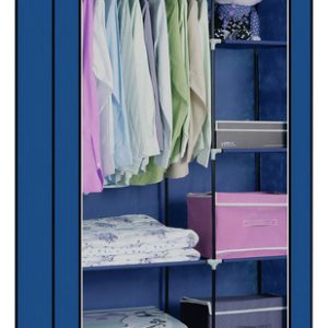 Closet Ropero De Tela Armable Decoteam Con 6 Estantes Azul