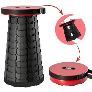 Taburete Plegable Retractable Stool Telescópico Resistente 150kg Rojo