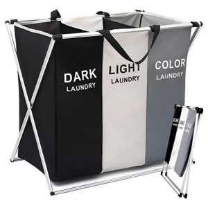 Cesto Ropa Marca Rema Plegable Tela Oxford 3 Secciones Capacidad 120l