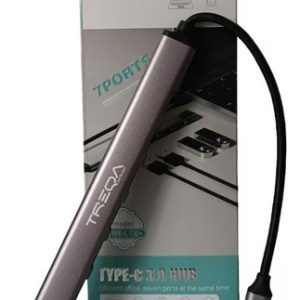 Hub Usb 3.0 Entrada Tipo C 7 Puertos Multiplicador Extensor Negro