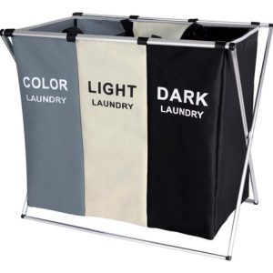Organizador Ropa Sucia Canasto Para Ropa 3 Compartimientos Liso