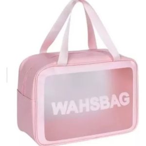 Cosmetiquera Washbag Mediana Organizador De Maquillaje  Rosa Liso