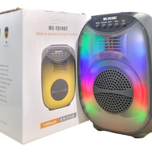 Parlante Portatil Inalambrico Recargable Usb Radio Ms-2614 Negro