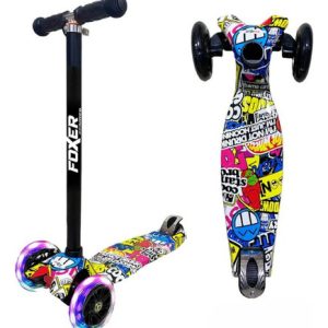 Scooter Infantil Moderno: Luces Led Para Mayor Visibilidad Color Negro