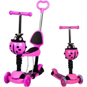 Scooter Básico 3 En 1 Mariquita Coquito Color Rosa/azul