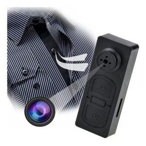 Mini Boton Con Cámara Espía Video Grabadora Con Audio Negro