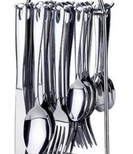 Juego De Cubiertos Home Elements Set 24 Piezas 6 Puestos Gris