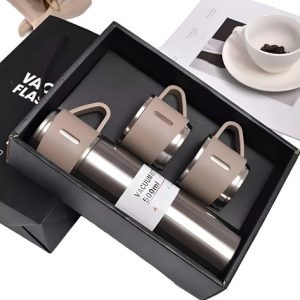 Termo De Acero Inoxidable Con Vasos Para Bebidas Frías Y Calientes