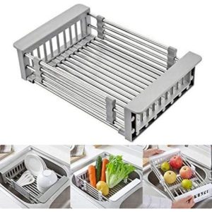 Escurridor De Platero Expandible Acero Inoxidable Lavaplatos Plateado