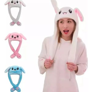 Gorro Levanta Orejas Personajes Infantiles Cosplay Luces Led Blanco Ajustable