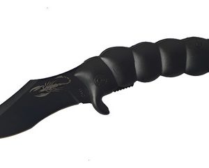Navaja Táctico Cuchillo Supervivencia Daga Plegable Scorpion Negro