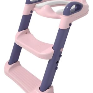 Asiento Adaptador Infantil Con Escalera Kiddos Color Rosa